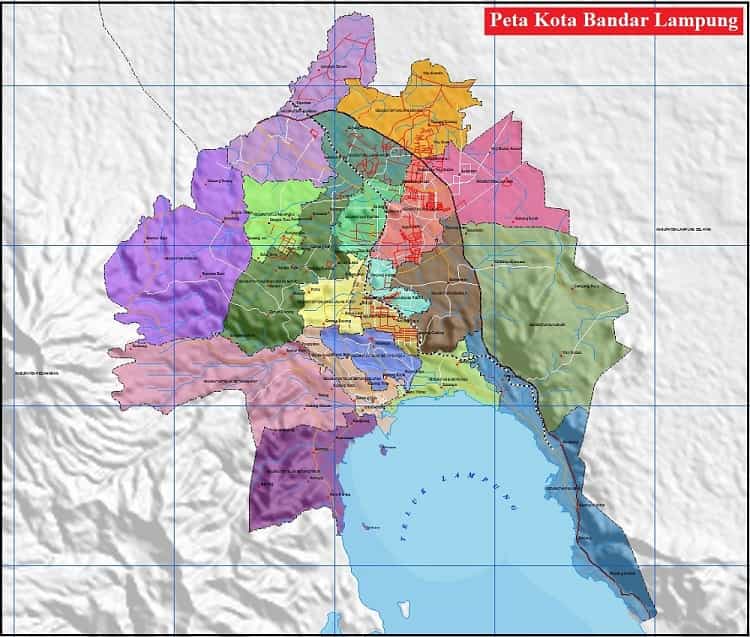 Peta kota bandar lampung terbaru lengkap ukuran besar